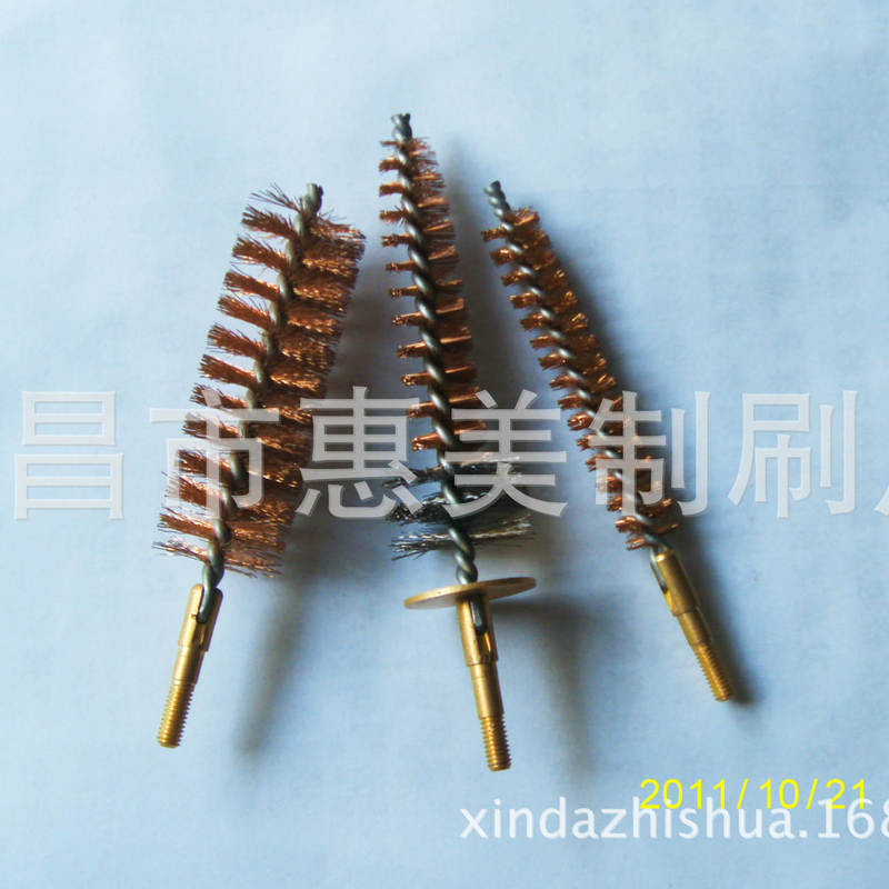 惠美制刷厂家生产铜毛铜丝工具刷管道管孔打磨抛光除锈清洁毛刷子