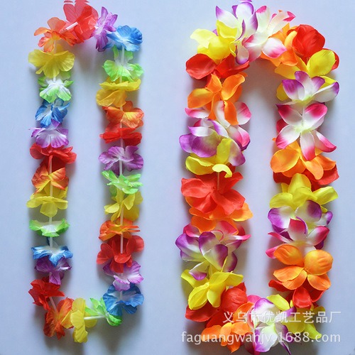 Hawaiian Lei 30 pairs 60 pieces mixed color Lei Flower Necklace Colorful Lei