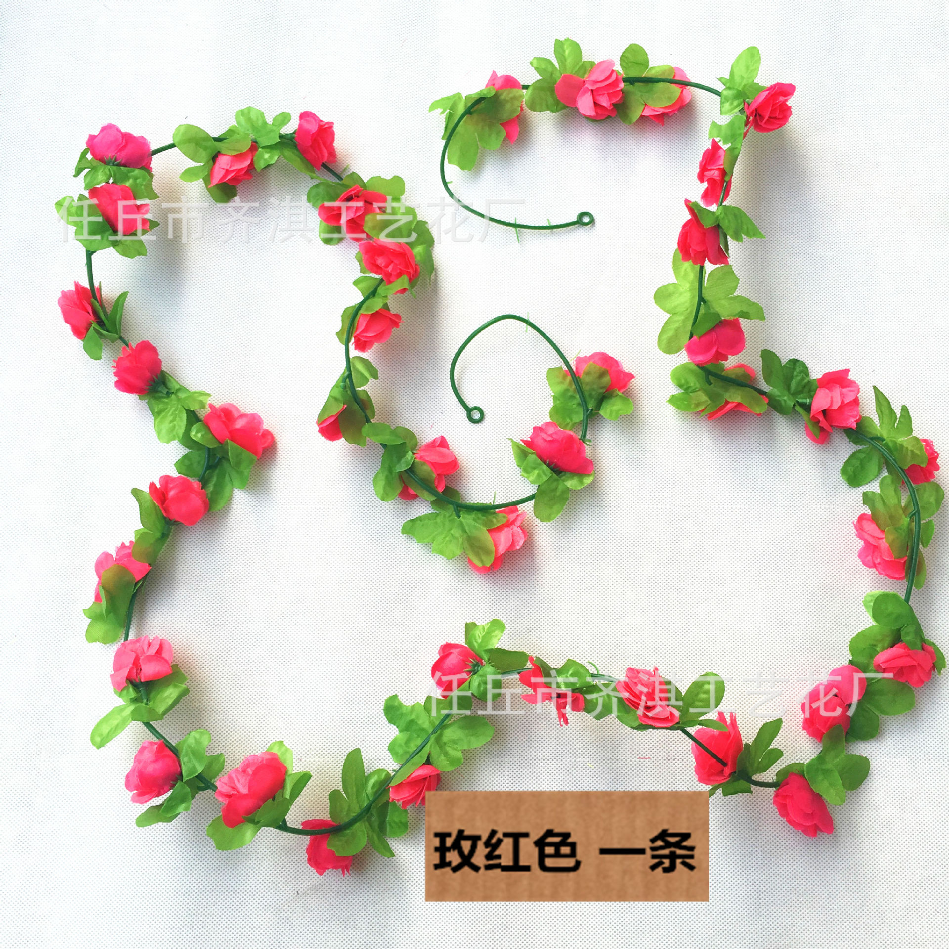 Tira de flores artificiales de alta simulación con rosas pequeñas, hojas verdes y peonías para decoración del hogar y techos, con tubo de calefacción.