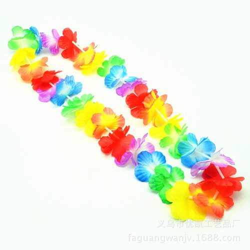 Hawaiian Lei 30 pairs 60 pieces mixed color Lei Flower Necklace Colorful Lei
