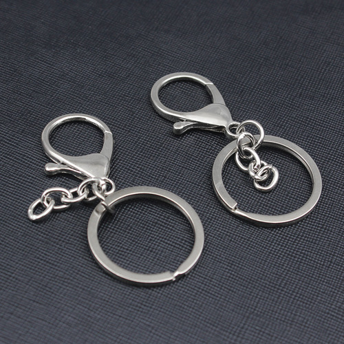 DIY key ring with chain ring flat waist hanging buckle shrimp buckle key chain accessories pendant lobster buckle wholesale