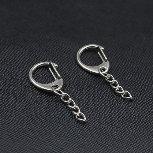 DIY key ring with chain ring flat waist hanging buckle shrimp buckle key chain accessories pendant lobster buckle wholesale