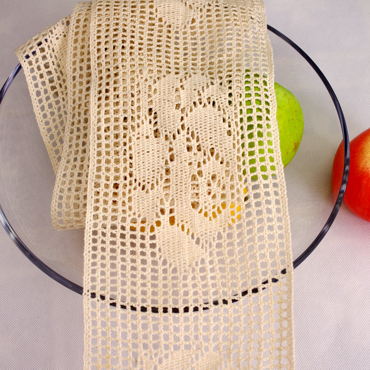 宽边16CM拼接钩针蕾丝面料抽纱桌布棉线花边桌旗窗帘diy材料布料