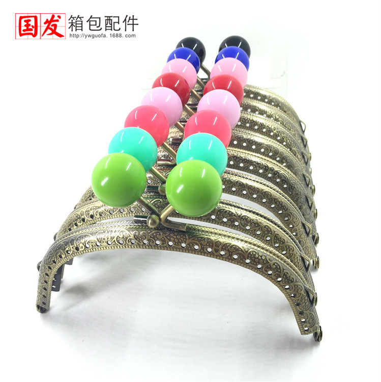 12.5CM arco relieve caramelo cabeza oro bronce 20MM caramelo cabeza oro accesorios de bolsa 0386 - GT