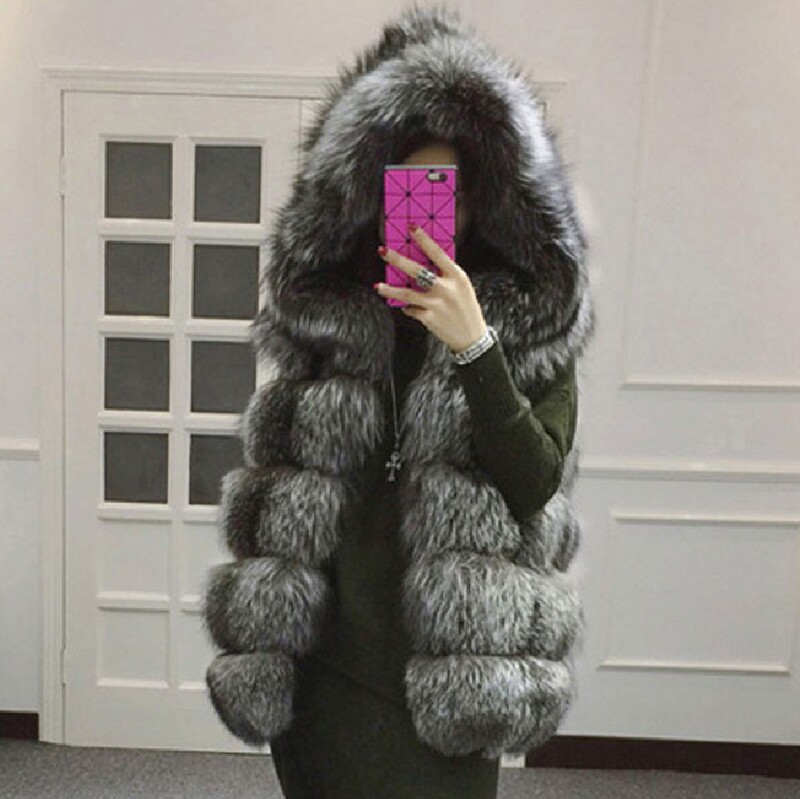 Haining fur manufacturers wholesale New imitation fox fur vest coat European and American women's long clearance specials