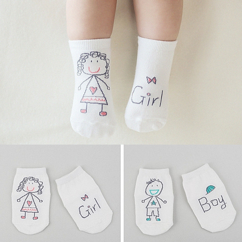 23 봄과 가을 새로운 아기 양말 만화 비대칭 소년과 소녀 아기 바닥 양말 미끄럼 방지 면 양말 어린이 양말