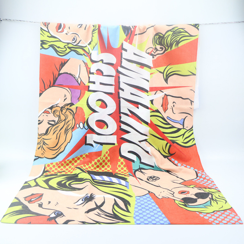 Super Absorbent Extra Large Bath Towel Spot Processing Microfiber Digital Printing Bath Towel Independent Packaging Special Offer Free Shipping