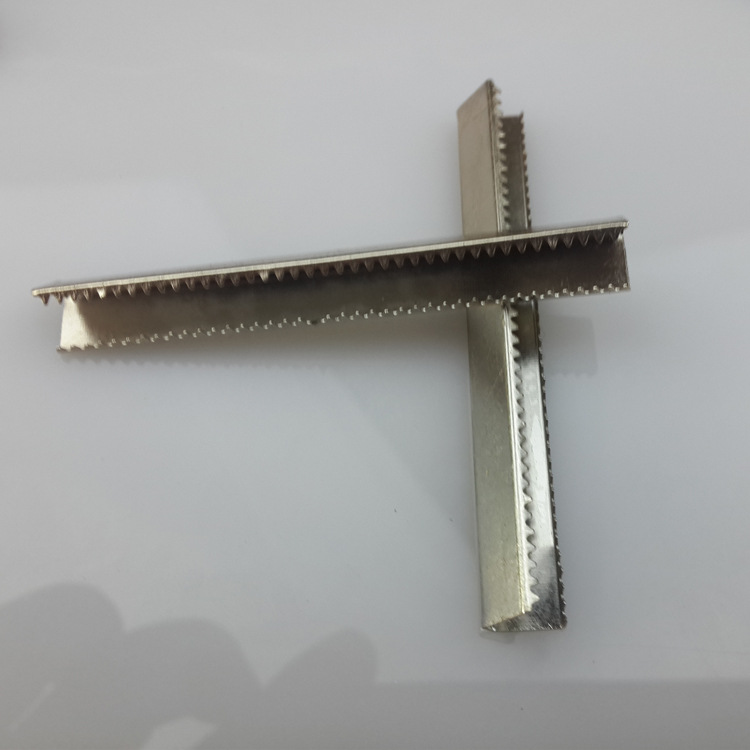 带齿铁皮夹铜铁尾夹五金织带尾夹金属马夹扣牙口夹织带金属配件