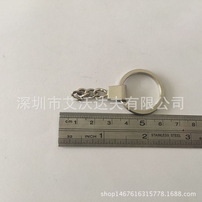 厂家直销25mmDIY钥匙圈加链条平圈钥匙环加五金配件钥匙环链条
