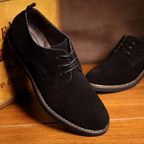 Men's Suede Leather Shoes, British Style, Velveteen Business Casual Shoes, Large Men's Shoes