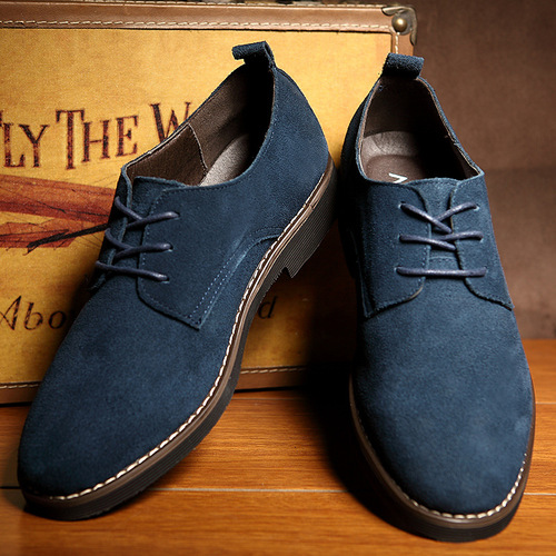 Men's Suede Leather Shoes, British Style, Velveteen Business Casual Shoes, Large Men's Shoes