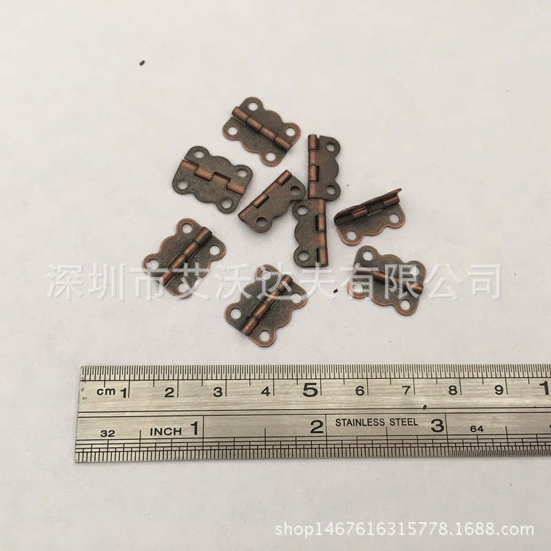 合页厂家直销13*16mm古铜色弹簧木盒箱包五金配件出口质量礼品盒