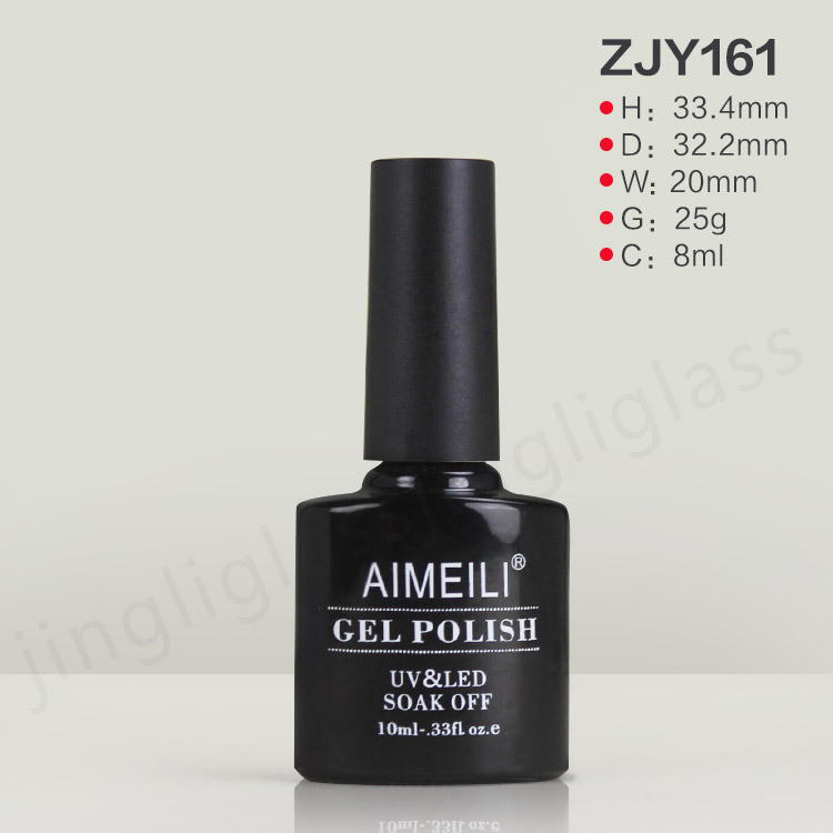 现货供应8-15ml甲油瓶，甲油胶瓶，配毛刷盖。。丝印喷色均可配套