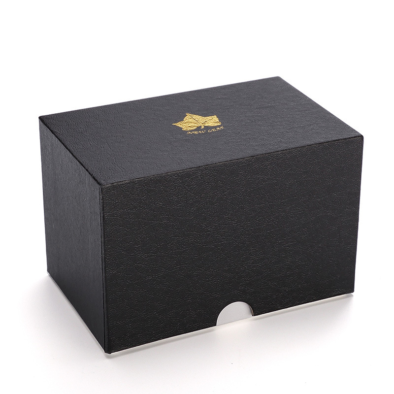 天地盖V槽直角包装盒黑色礼品盒灰板纸裱特种纸硬盒量大免费烫印