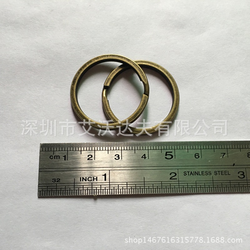 厂家直销 钥匙圈大量供应 30mm外径平圈 钥匙环 扁线平圈挂件