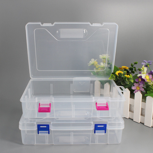 Transparent rectangular plastic empty box electronic component accessory packaging box PP sample hardware tool storage box