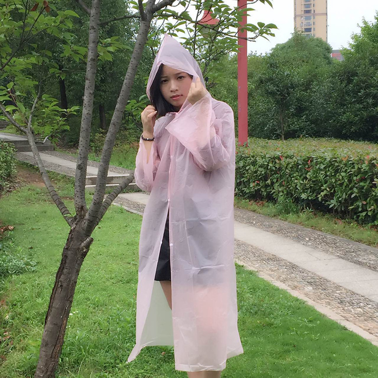 Disposable thickened adult raincoat outdoor hiking hooded rope poncho travel scenic spot drifting protective raincoat