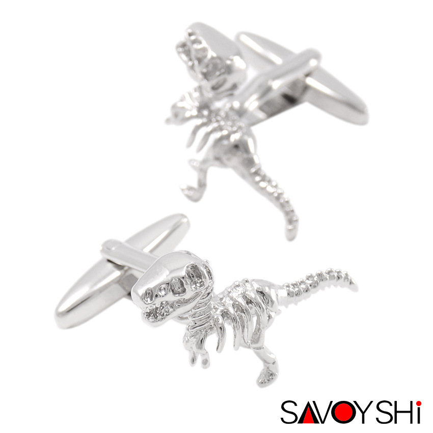 Savas French shirt cuffs popular clothing animal series silver dinosaur skeleton cufflinks men's cuff nails wholesale