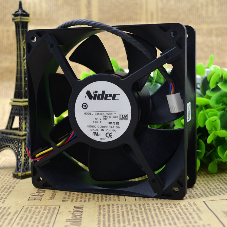 日本 NIDEC 12038 12V 1.40A B35502-35D戴尔 PP749-A00 散热风扇