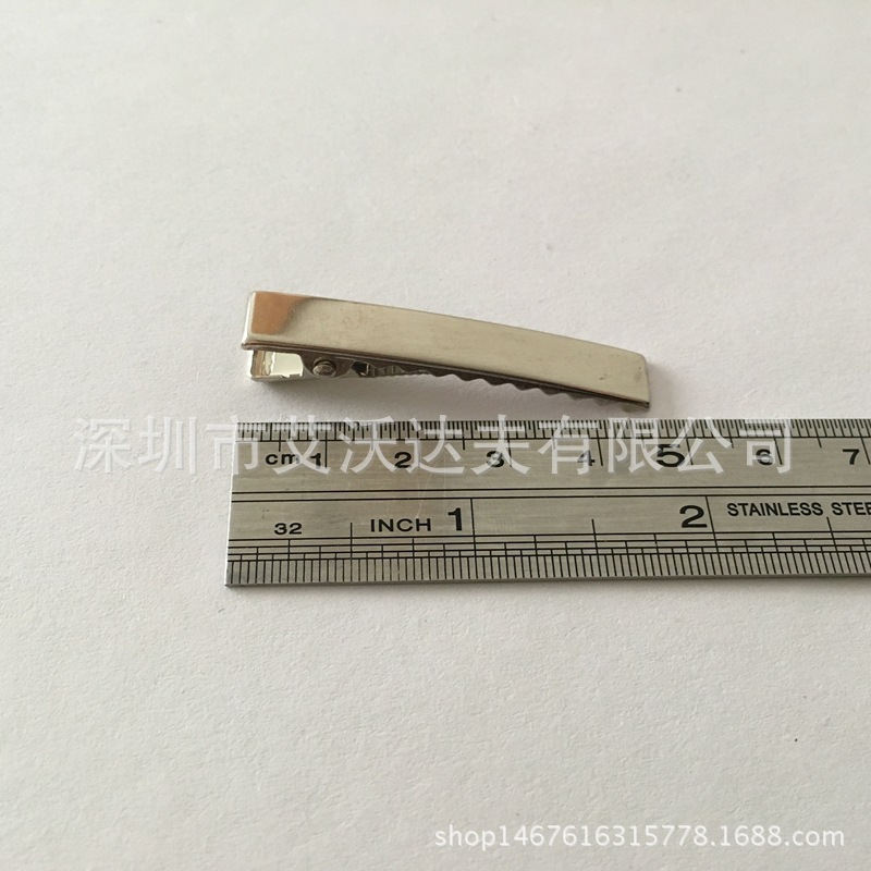 厂家直销 一字夹配件厂家直销 镍色头饰发配件平口方形夹鸭夹服饰