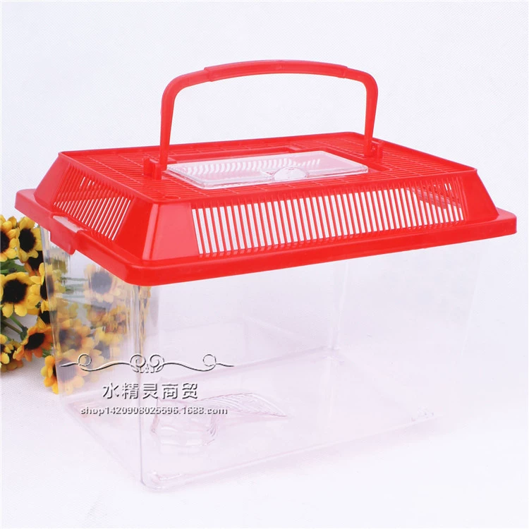 Прямоугольный портативный пластиковый рыбоводство Улитка на гусеничном ходу для кормления транспортный сушильный стол портативный ящик для домашних животных Золотая рыбка черепаха банка