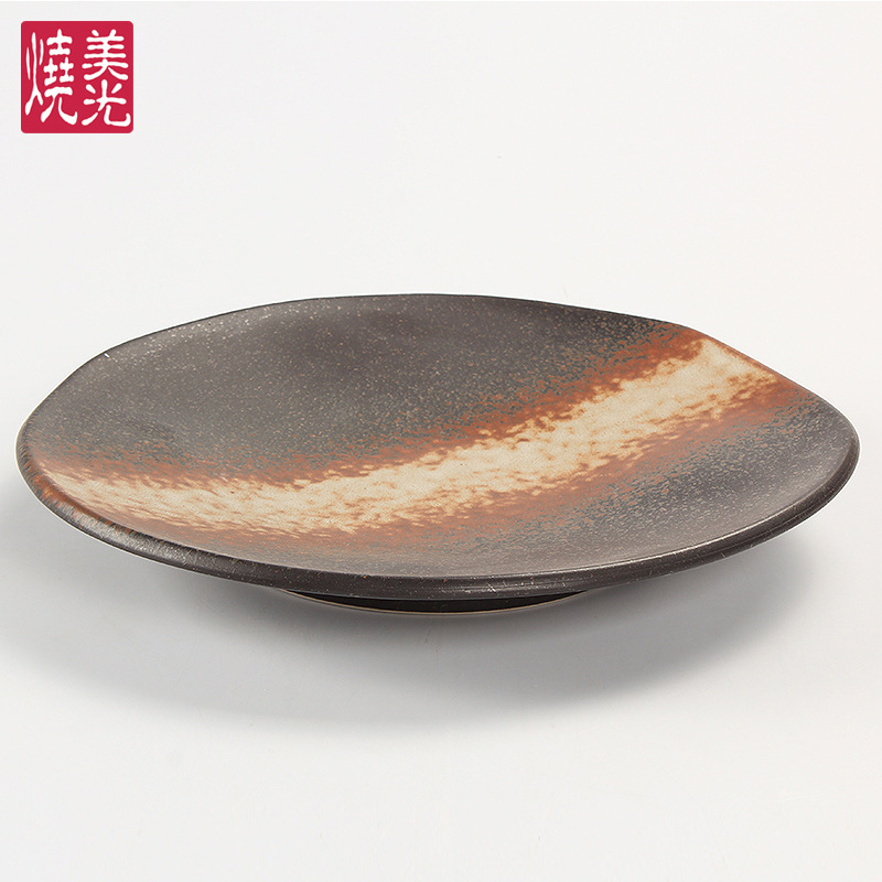 Mercure 11-inch round steak barbecue rice pasta fried rice ceramic flat plate Western food antique plate