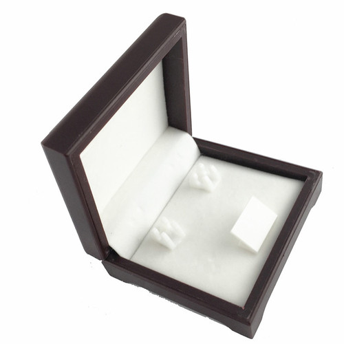 Dali high-end cufflink and tie clip set box, red brown plastic box, tie clip box, CTB103