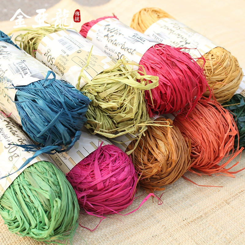 В наличии окрашенная рафия Сумка Обувь шляпа материал украшения DIY материал ручной работы рафия растение трава аксессуары