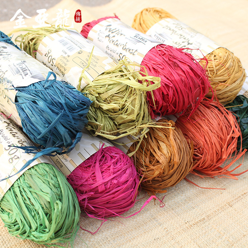 Spot dyed raffia bag shoes and hats decorative material diy handmade material raffia plant grass accessories Spot dyed raffia bag shoes and hats decorative material diy handmade material raffia plant grass accessories