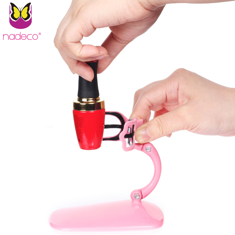 nadeco纳笛蔻 粉色甲油固定夹子 指甲油瓶托支架 指甲油瓶底托