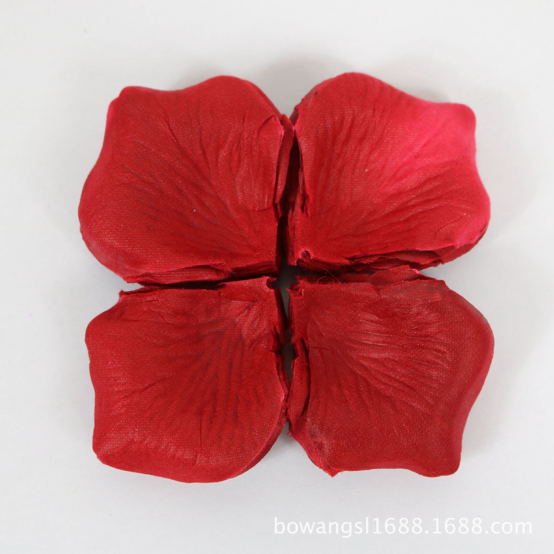 En stock al por mayor simulación pétalos de rosa mano-tirar flor boda habitación boda cama vacaciones decoración no tejido pétalos 144 piezas/bolsa