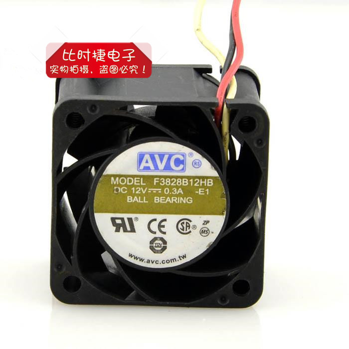 原装台湾AVC F3828B12HB 3828 12V 0.3A 静音散热风扇38*38*28MM
