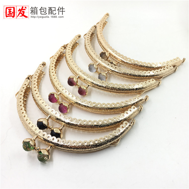 12.5cm semicircular empujado cabeza de loto de coral oro [dorado claro]   El 0399 - QJ