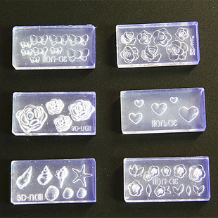 Colored Pottery Manicure Direct Selling Manicure 3D Carved Silicone Mold Japanese Style Painted Crystal Mold Wholesale Exquisite Model