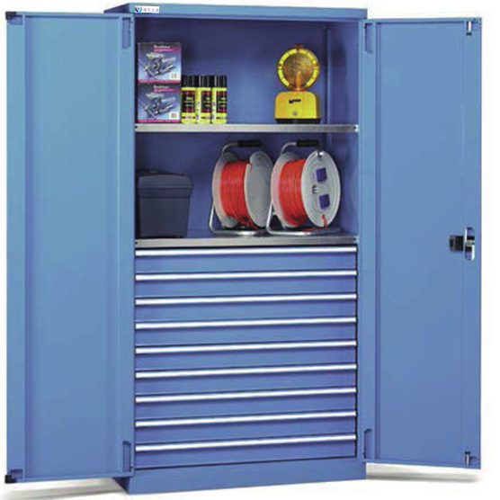 双门工具柜 玻璃门储物柜 车间储物柜 钢制储物柜 冠久供