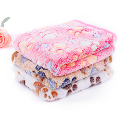 Amazon pet blanket kennel mat dog blanket autumn and winter warm double-sided blanket thickened coral velvet
