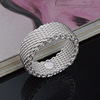 Brand woven silver ring, European style, internet celebrity