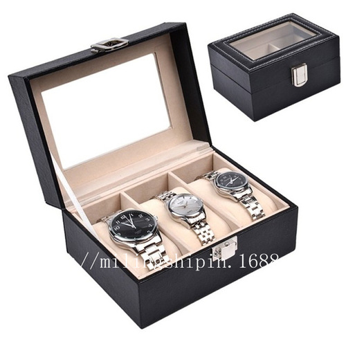 Supply high-end leather 3-position watch boxes, watch organizers, wristwatch display cases, watch covers, watch cabinets