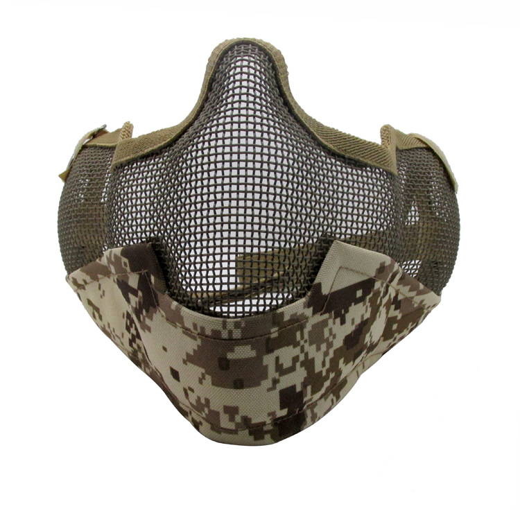 厂家V2半脸护耳钢网面罩 防护装备 户外战术面罩 多色