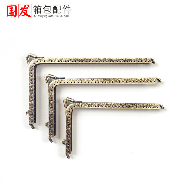 14.5CM-16.5CM-18.5CM [relievo] bronce en forma de L oro 7 forma de oro de la boca del teléfono móvil