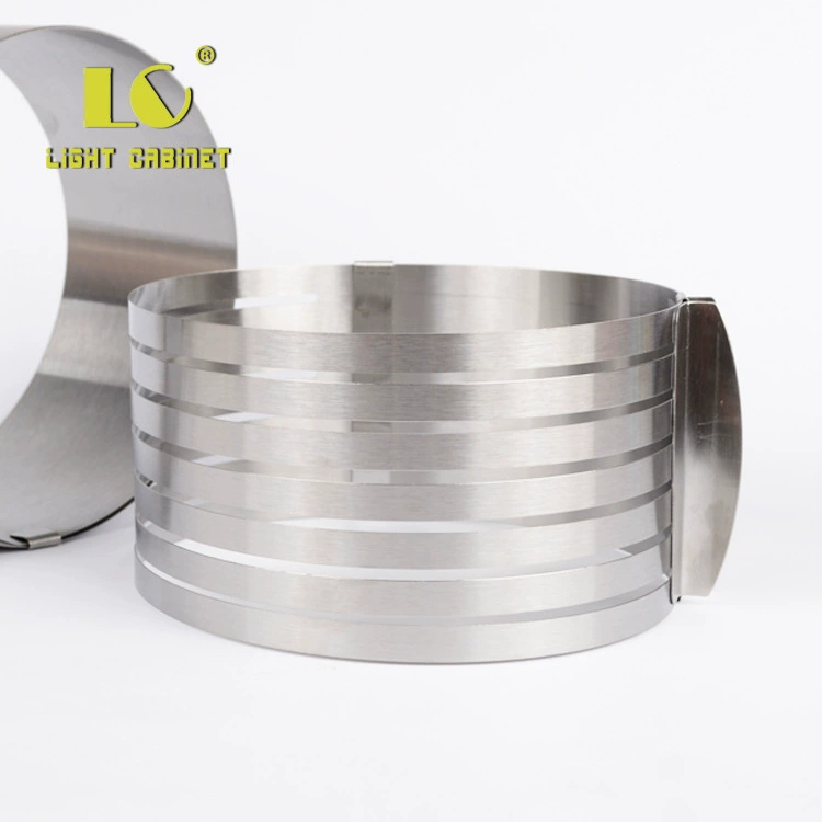 Adjustable Stainless Steel Mousse/Cake Ring, Telescopic 6–12 in, Layered Slice Guide