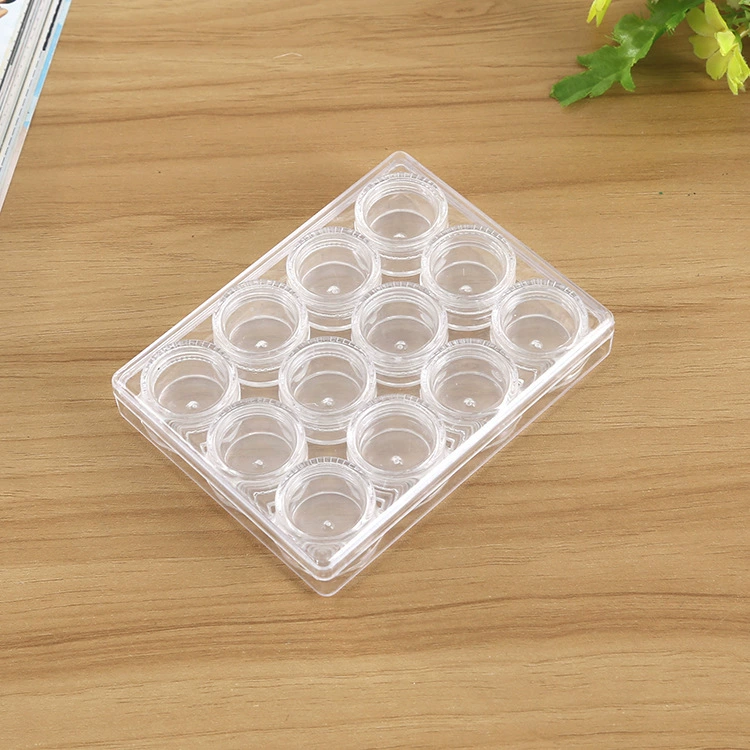 2025 маленький прозрачный ящик для хранения с 12 сетками, ящик для хранения косметики и лекарств, креативный домашний ящик