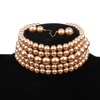 Short multilayer choker from pearl, necklace, chain, set, decorations, European style, wholesale