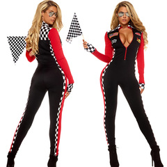 1 New Plaid Motorcycle Suit Nightclub DS Suit Female Steel Dance Hot Dance Suit Export Erotic Lingerie Racing