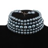 Short multilayer choker from pearl, necklace, chain, set, decorations, European style, wholesale