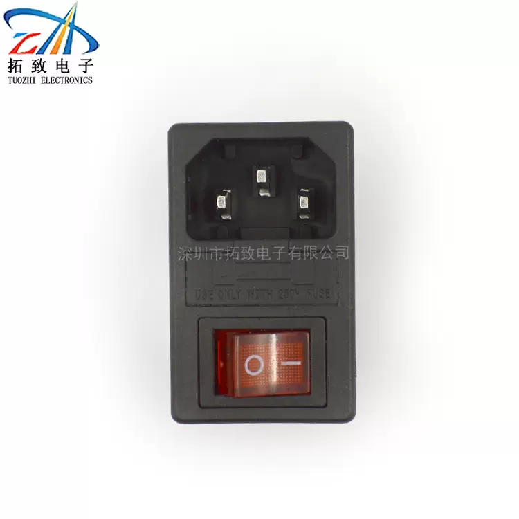 专业生产AC插座船型开关带保险丝 AC-01-1.5+KCD1-104N电源插座