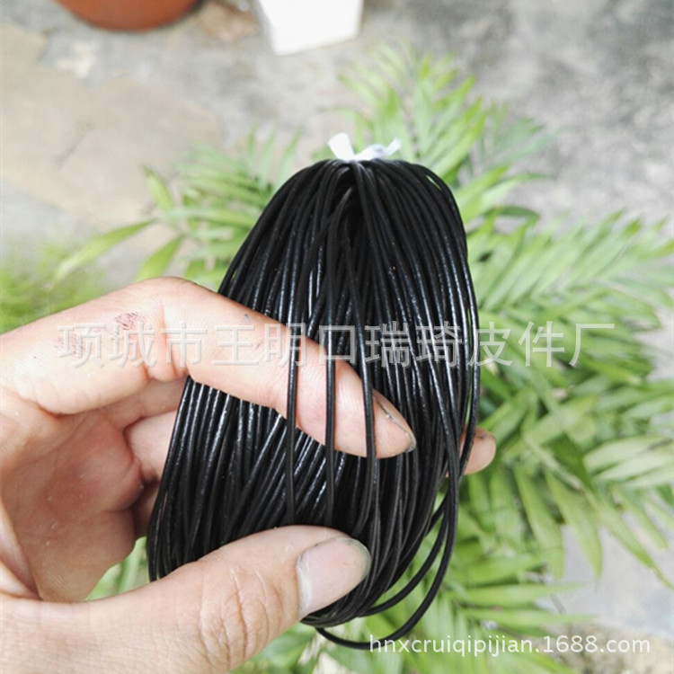 大量批发1.0mm黑色高品质圆牛皮绳特价真皮绳彩色DIY牛皮绳绳子