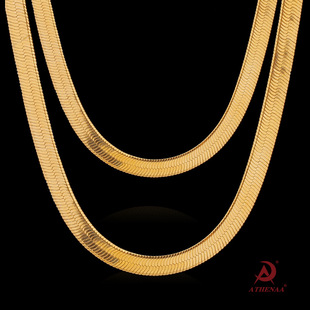 Blade, chain for men and women, retro copper necklace, accessory, 18 carat