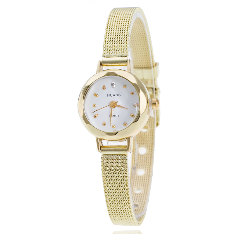 HUANS watch women's alloy fine mesh strap watch wholesale student fashion gold diamond quartz watch HUANS watch women's alloy fine mesh strap watch wholesale student fashion gold diamond quartz watch