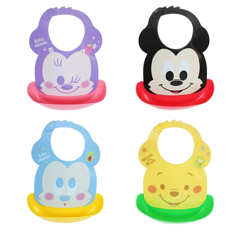 Children's three dimensional waterproof silicone eating bib for food, with pocket